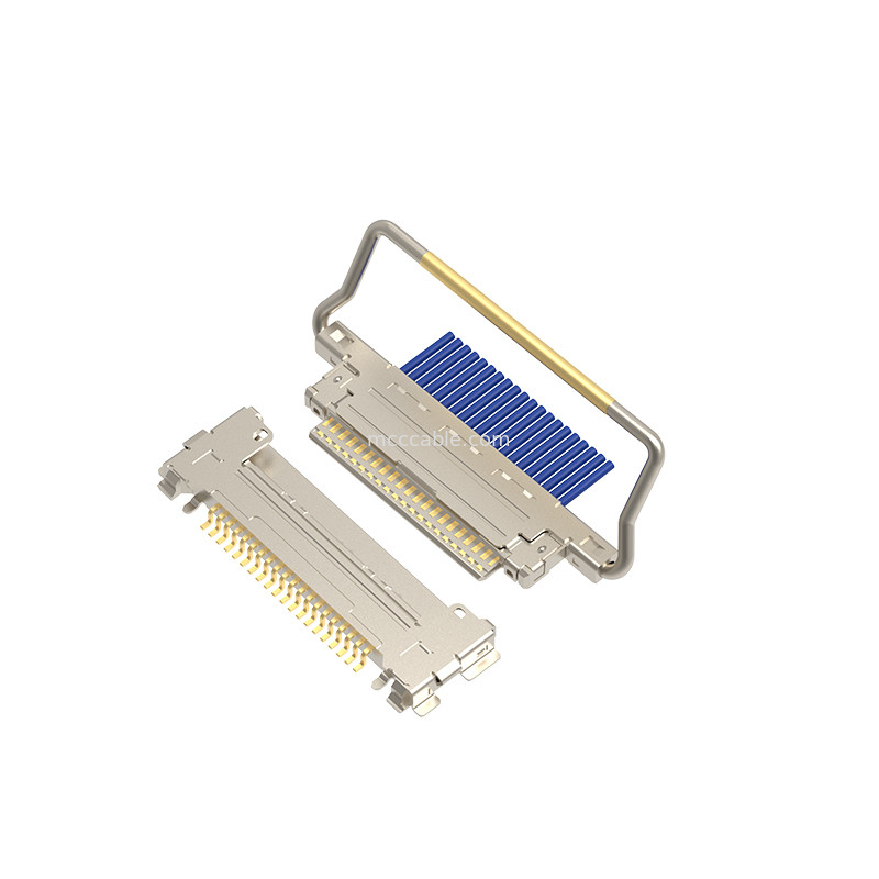 마이크로 코아시얼 케이블 20846-040T-01 기계 잠금 lvds 40 핀 커넥터 케이블과 완전히 보호