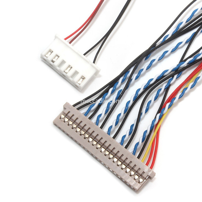 히로세 30은 LVDS 케이블 조립 1.0 밀리미터 1.25 밀리미터 접촉 피치 Df19를 Df14에 핀으로 꽂습니다
