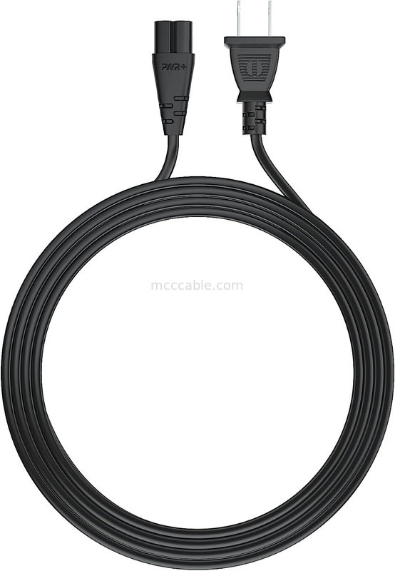12ft 전기 전력 전선 2 Prong Ac Wall Plug 2 슬롯 LED LCD