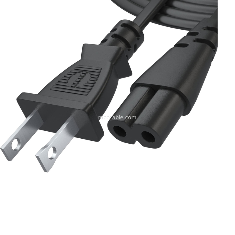 12ft 전기 전력 전선 2 Prong Ac Wall Plug 2 슬롯 LED LCD