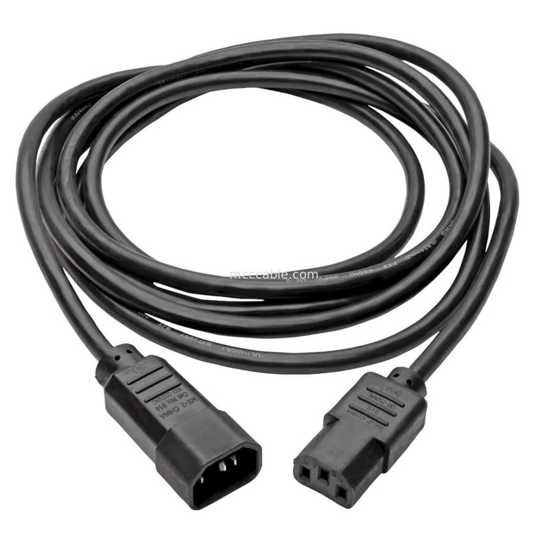 C13에서 C14 10a 250v 전원 전선 18 Awg C14 매트 C13 출력