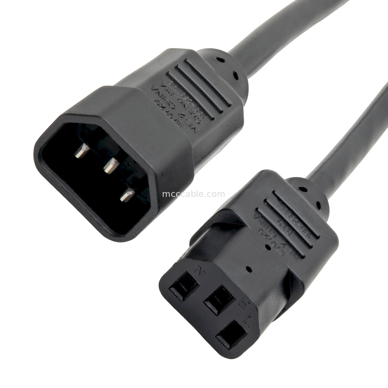C13에서 C14 10a 250v 전원 전선 18 Awg C14 매트 C13 출력