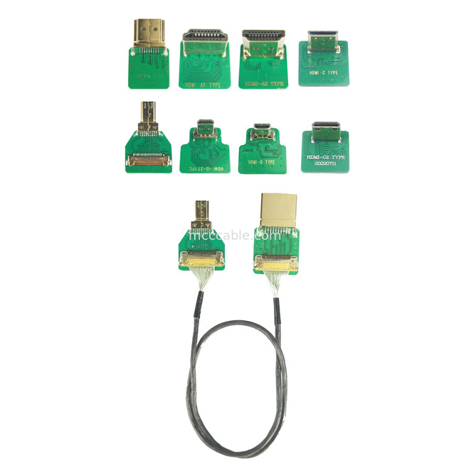 미니 Hdmi 엘보 헤드 HD 케이블 어댑터 미니 Hdmi-C2 20525-020E-02 로 보드 사이드 커넥터 피치 0.4mm