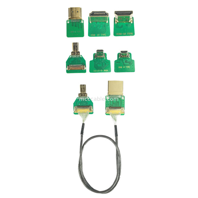 커넥터 어댑터 20525-020E-02 타입 Hdmi 케이블 어댑터 Hdmi 직선 머리 Hdmi-A 피치 0.4mm