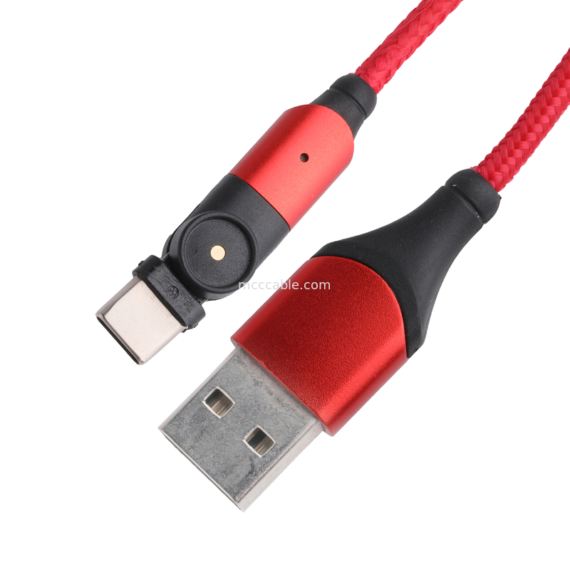 180도 회전 USB 3.0 A형에서 C형 케이블 1.5m 알루미늄 셸 충전