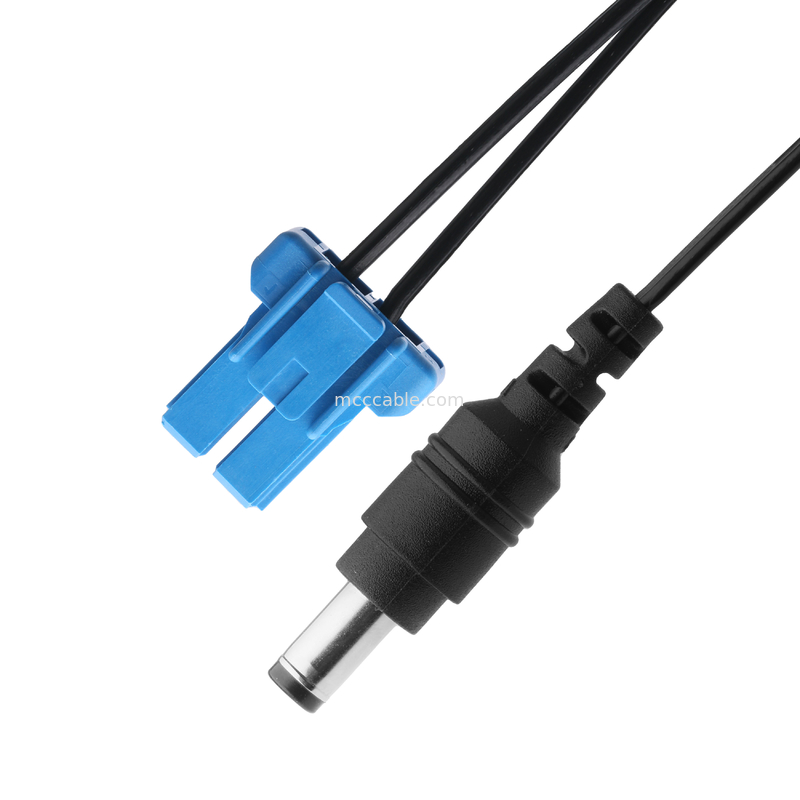 DC 플러그 2.1 * 5.5mm 솔더 타입 PVC 외모 폼핑 TO TE 블루 하우징 2P 여성 케이블 커넥터