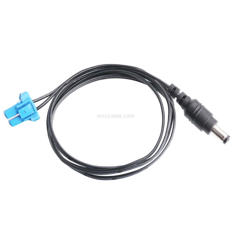 DC 플러그 2.1 * 5.5mm 솔더 타입 PVC 외모 폼핑 TO TE 블루 하우징 2P 여성 케이블 커넥터
