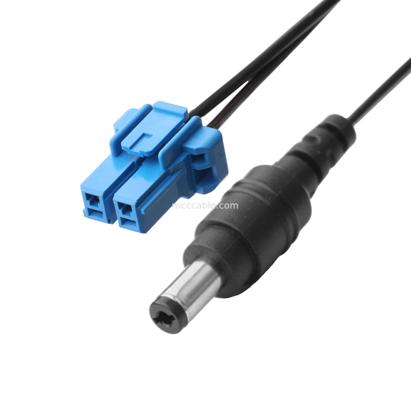 DC 플러그 2.1 * 5.5mm 솔더 타입 PVC 외모 폼핑 TO TE 블루 하우징 2P 여성 케이블 커넥터