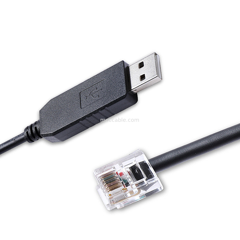 USB-A ~ RS232 RJ12 연쇄 케이블 6P6C RS232 통신 구성 디버깅 라인과 호환