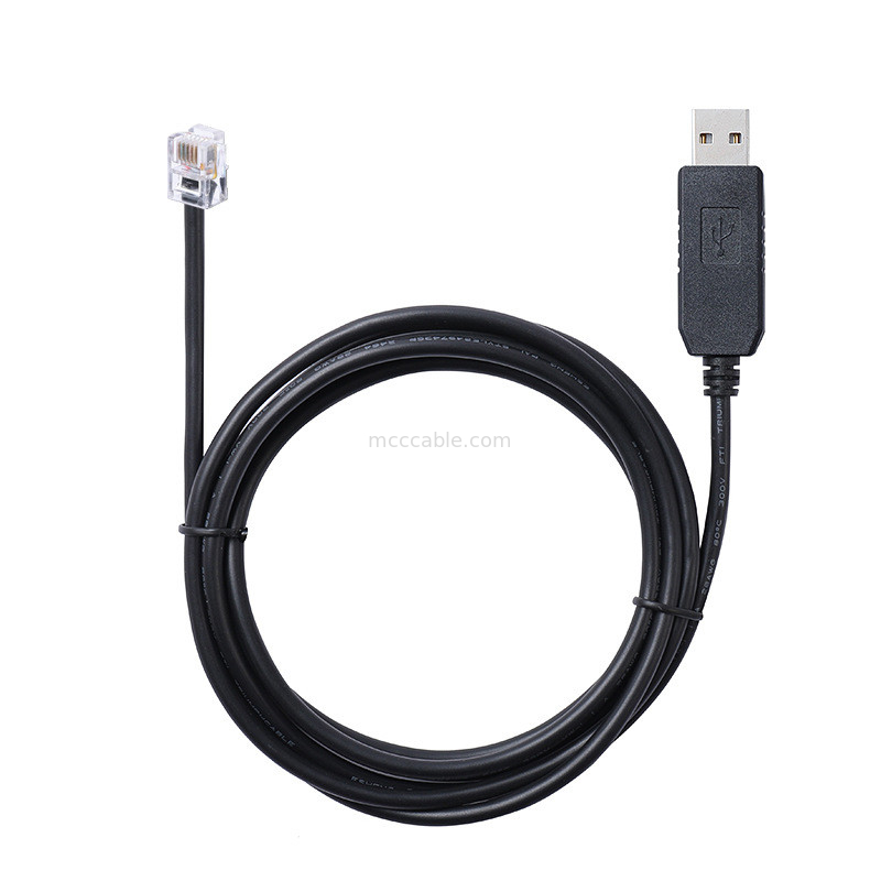 USB-A ~ RS232 RJ12 연쇄 케이블 6P6C RS232 통신 구성 디버깅 라인과 호환