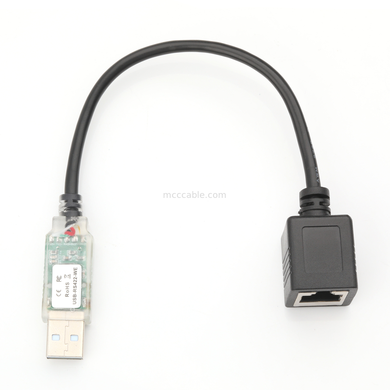 산업용 사용자 정의 케이블 어댑터 USB-A RJ422에서 RS232 네트워크 포트 네트워크 엔지니어링 디버그 케이블