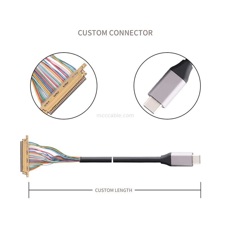 C형 USB 3.0 ~ 20453-230T-03 케이블은 마이크로 USB에 대한 코아시얼 커넥터 측정으로 만들어집니다.