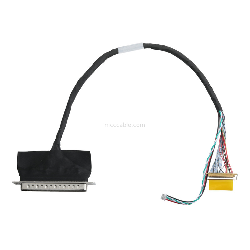LVDS 케이블 조립 D-SUB 남성부터 Molex 51021-0400 및 20453-240T-01 와이어 커넥터 OEM/ODM