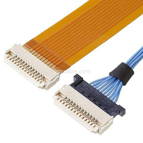 수평 마이크로 코아시얼 케이블 0.5mm 피치 DW-5 20598-008T-02 용기 플러그 8 핀