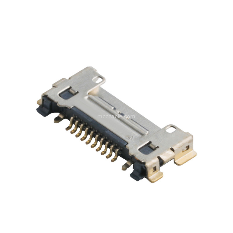 20633 시리즈 20Gbps/ Lane 20525-210E-02 마이크로 코아시얼 커넥터 0.4mm 피치 플레이트 끝 좌석