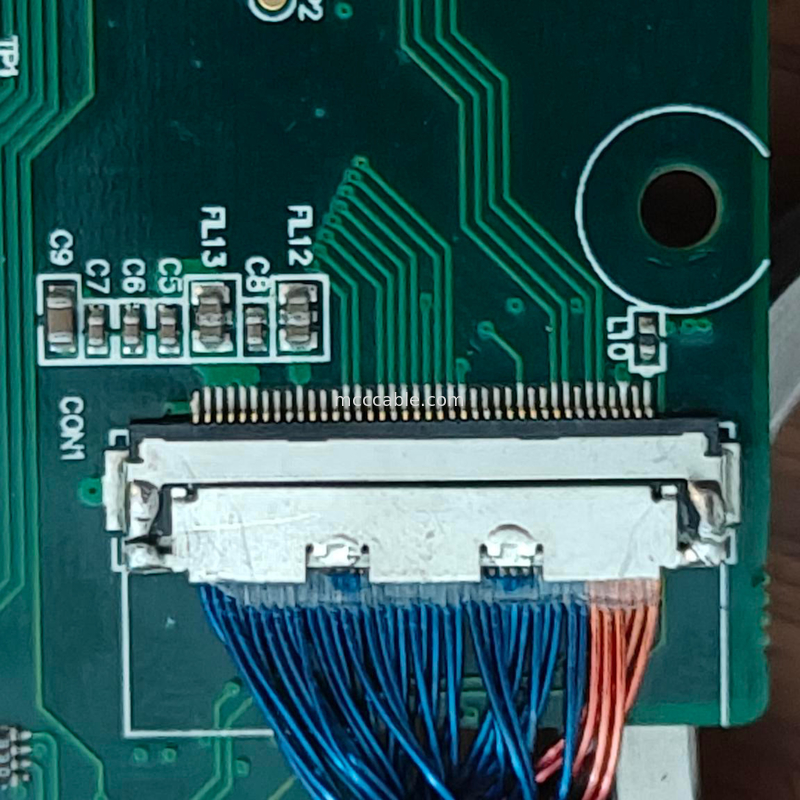사용자 정의 길이 LVDS 마이크로 코아시얼 케이블 0.4mm 20453z-030 SD ~ 20347 기계 잠금