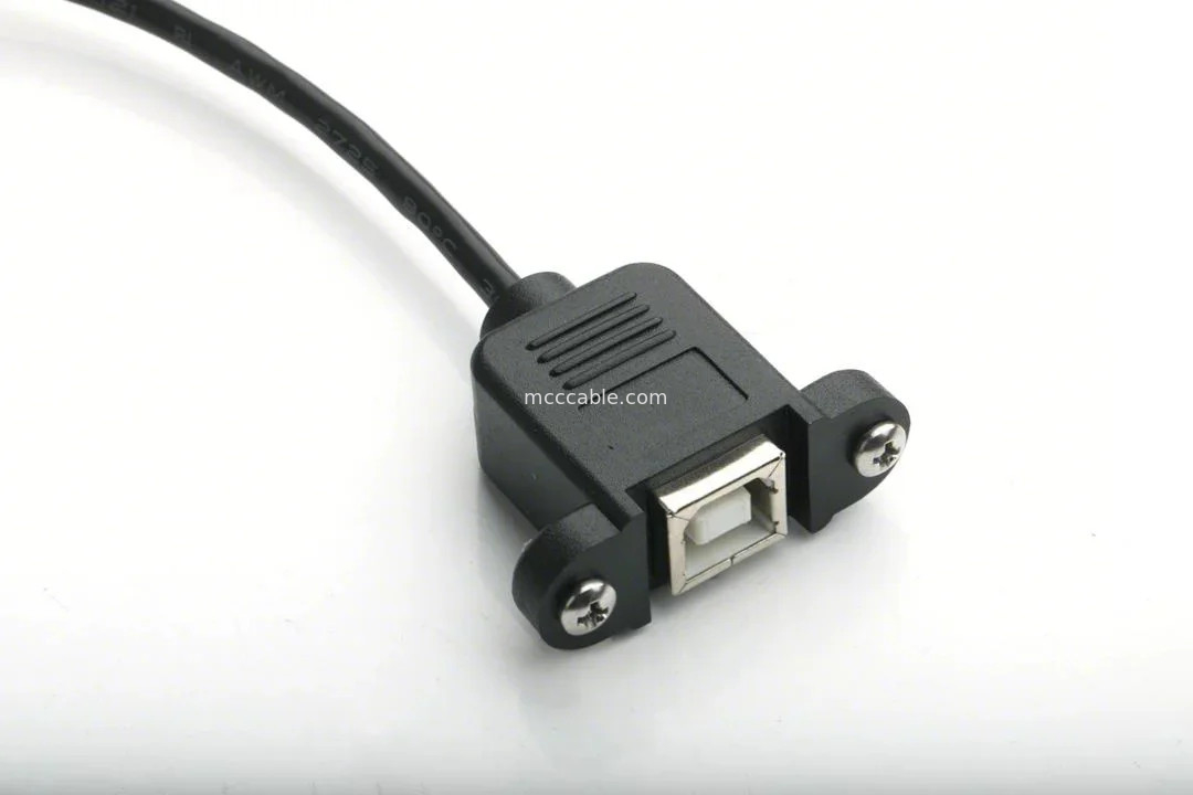 장착 가능한 USB 포트 유형 B 여성 패널 장착 어댑터 USB 미니-B 남성 위 각