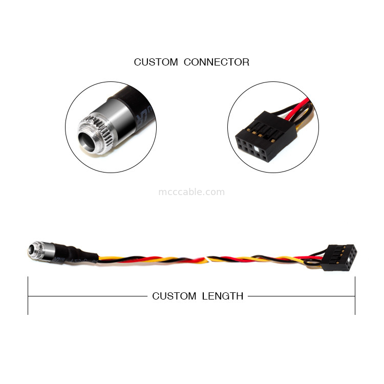 10POS 2.54MM 피치 몰렉스 22-55-2101 헤더 3.5MM 패널 마운트 오디오 잭