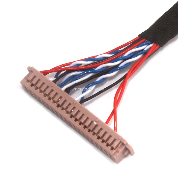 UL Micro Coax Cable Assemblies , JAE  Lvds Cable 30 Pin Fi X30 To Df13 30ds 1.25c