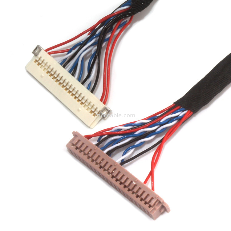 UL Micro Coax Cable Assemblies , JAE  Lvds Cable 30 Pin Fi X30 To Df13 30ds 1.25c