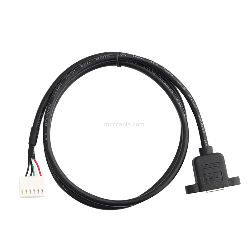2.54mm 피치 A2542ha-6p 와이어 하네스 Durachill Usb B 케이블 패널 마운트 어셈블리