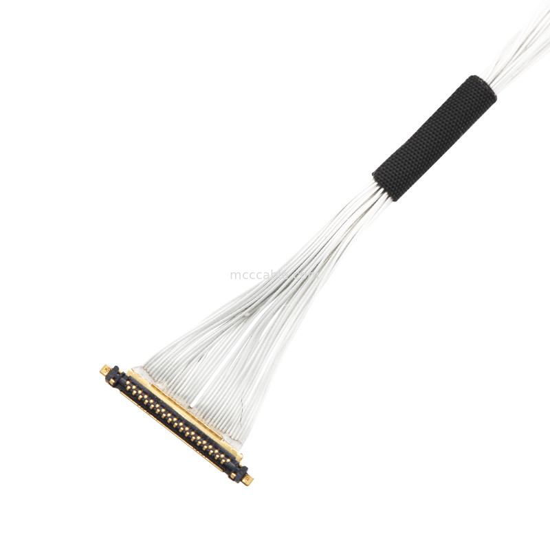 UAV 케이블 조립 Lvds Edp 케이블 조립 0.25mm Pitch 20531-034T-02 To Jst Auhr-05v-H 34 핀 마이크로 코아시얼 케이블