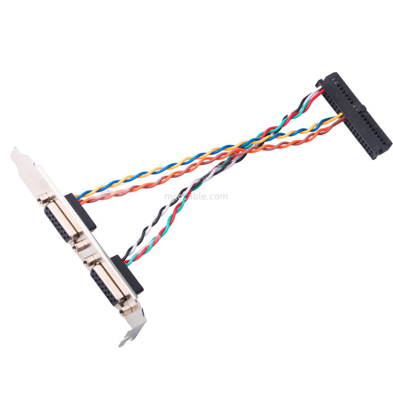 40개 핀에 전기적인 2 쌍 라이프즈 케이블 Db15 연결기 여성 15 핀 205205-2