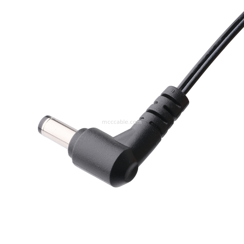 DC 플러그 2.1*5.5mm Solder 타입 PVC 외관 90 각에서 흰색 하우징 2P MOLEX F