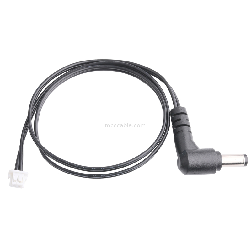 DC 플러그 2.1*5.5mm Solder 타입 PVC 외관 90 각에서 흰색 하우징 2P MOLEX F