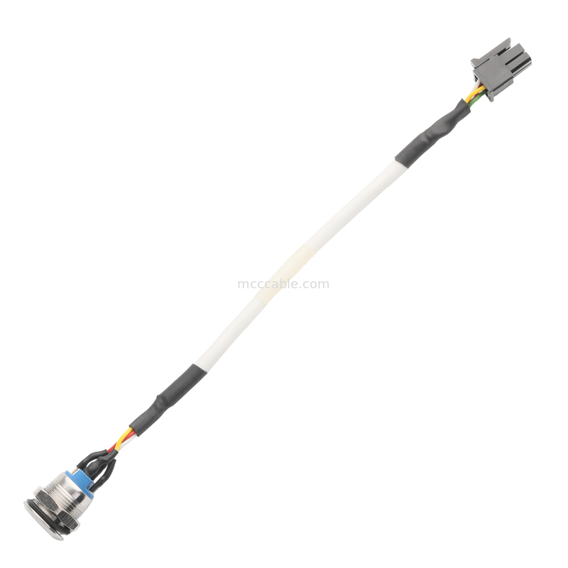 눌러기 LED 화이트 M12 IP65/IP67 HSG 남성 43025-0400 피치 3.0mm MX 전원 스위치 활성화