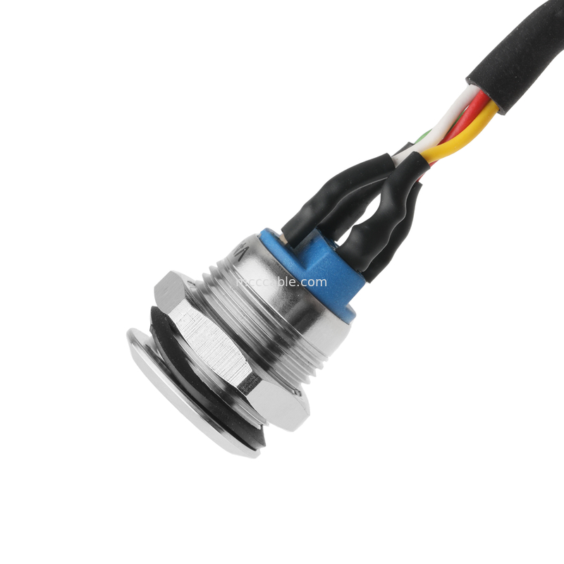 눌러기 LED 화이트 M12 IP65/IP67 HSG 남성 43025-0400 피치 3.0mm MX 전원 스위치 활성화