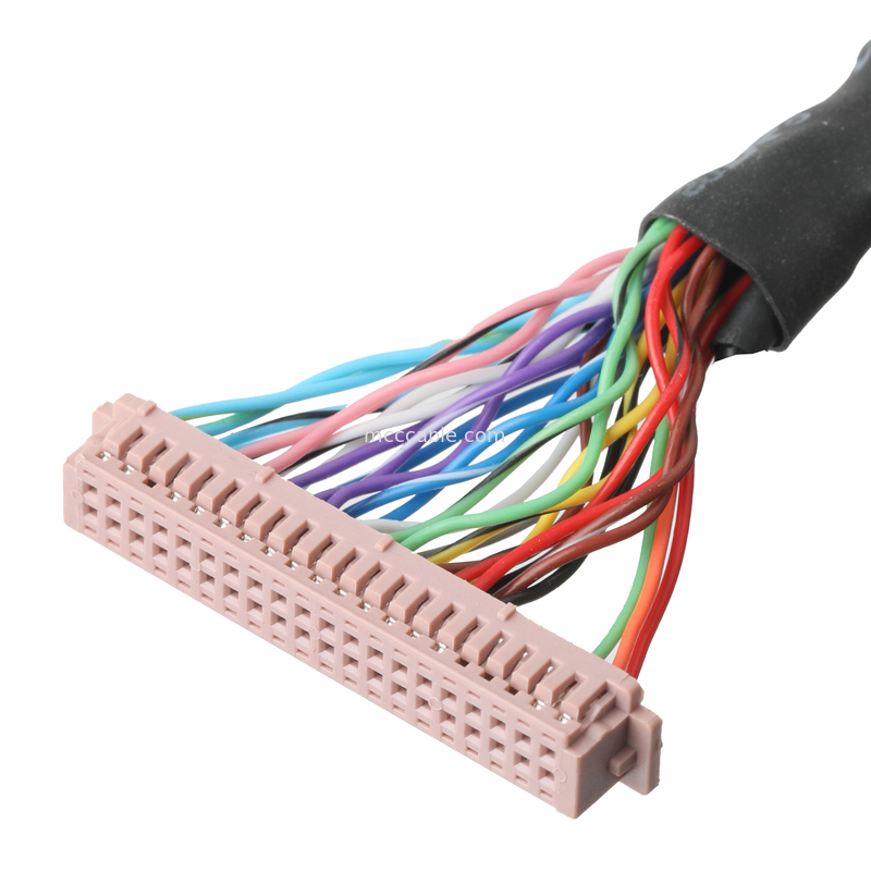 Lvds 케이블 집합  DF13-40Pin Pitch 1.25mm에서 HD-SUB 26P 여성 슬로더 UL 1007 20AWG 케이블 OEM/ODM