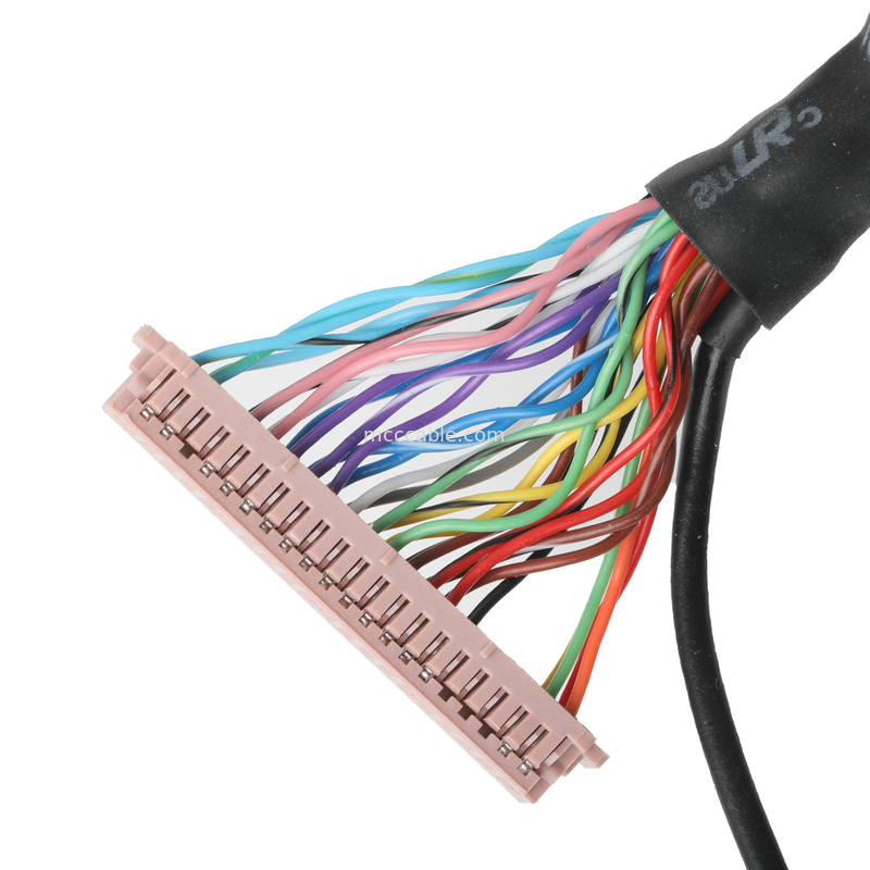 Lvds 케이블 집합  DF13-40Pin Pitch 1.25mm에서 HD-SUB 26P 여성 슬로더 UL 1007 20AWG 케이블 OEM/ODM