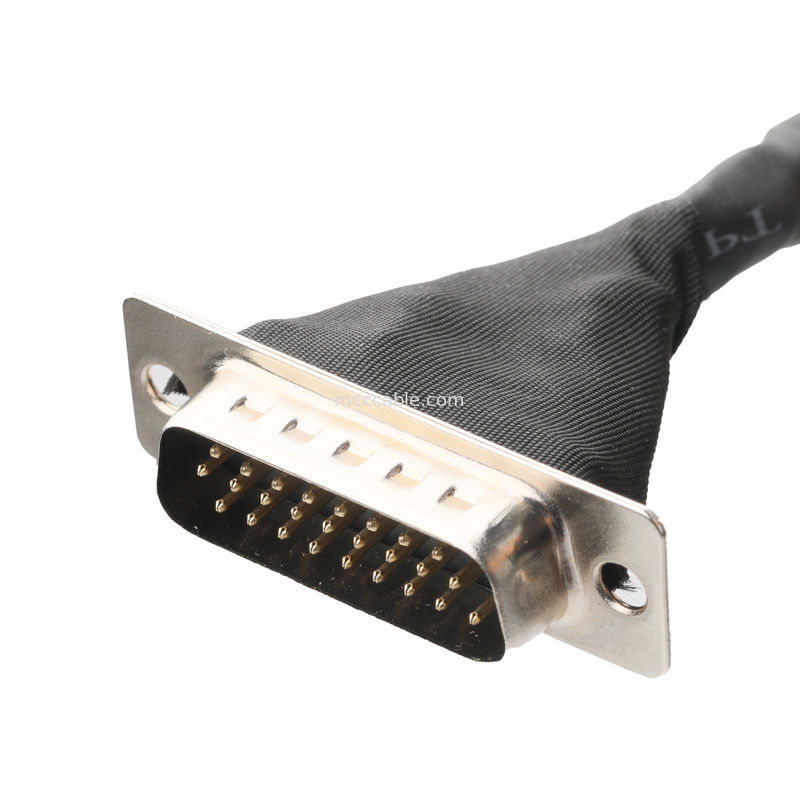 Lvds 케이블 집합 JAE FI-RE51HL 51pin HD-SUB 26P 남성 슬로더 UL 1007 20AWG 케이블 OEM/ODM