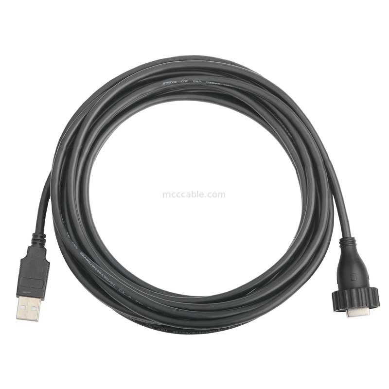 USB2.0 A형 남성형 M형 유체 인터페이스 USB2.0 케이블 자동차용 산업용 고정 데이터 연결 케이블