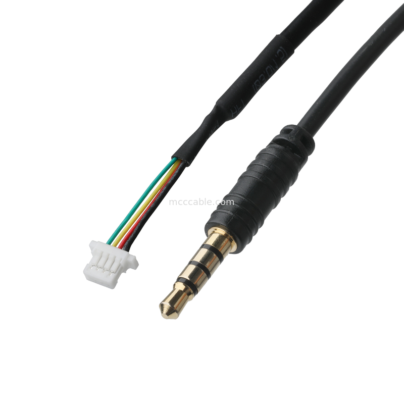 3.5mm 4Pin Heaphone Earphone Plug MALE to JST SHR-04V-S-B 케이블 커넥터 집합 OEM/ODM