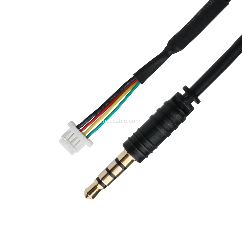 3.5mm 4Pin Heaphone Earphone Plug MALE to JST SHR-04V-S-B 케이블 커넥터 집합 OEM/ODM