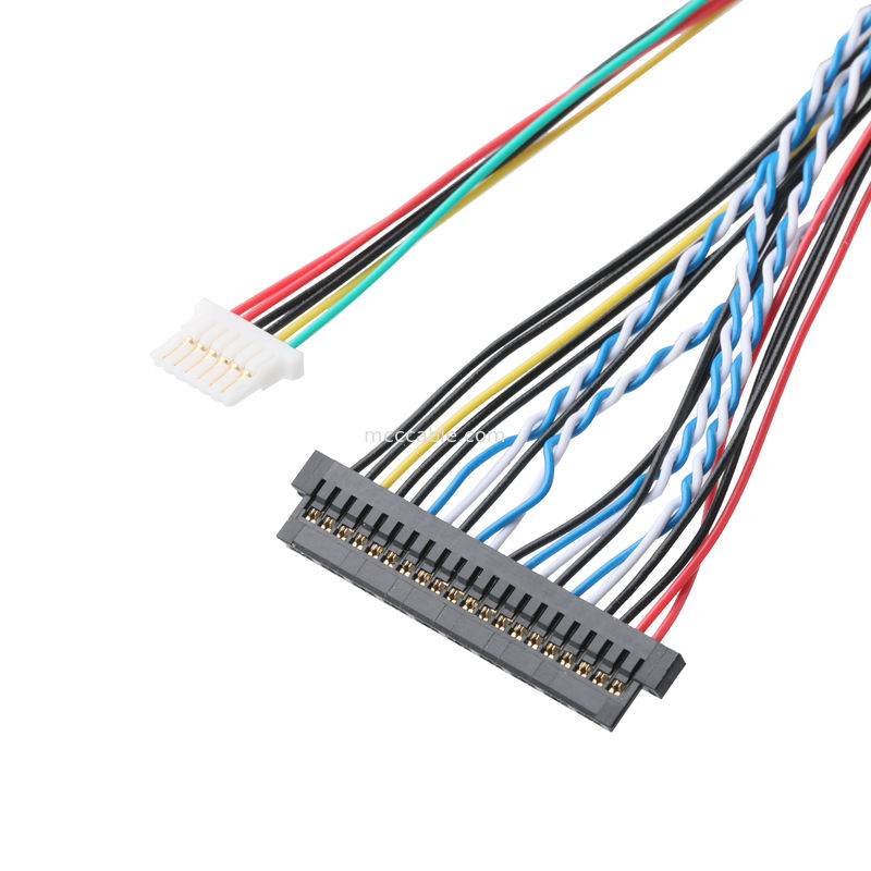 JAE FI-X30HL 30P 1.0mm pitch to JAE FI-S20S 20P and SHLP-6P LVDS 케이블 집합 OEM/ODM