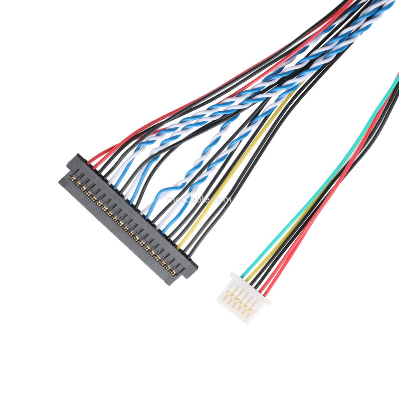 JAE FI-X30HL 30P 1.0mm pitch to JAE FI-S20S 20P and SHLP-6P LVDS 케이블 집합 OEM/ODM