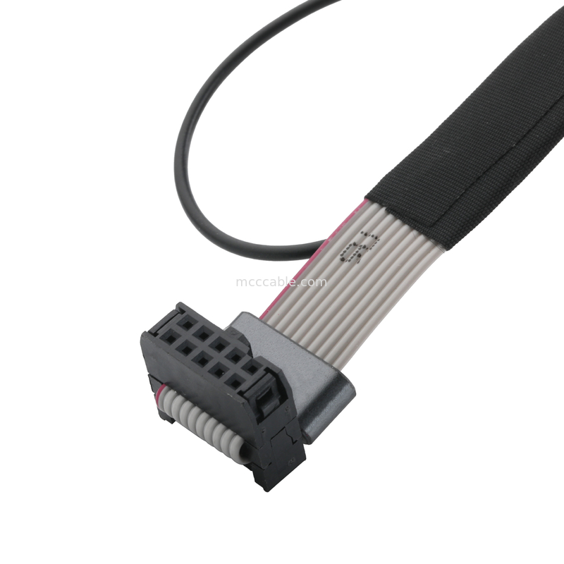 IDC FC-10P 및 TER M4 피치 1.27mm 링 와이어 UL2651 28AWG 케이블 OEM / ODM와 함께 지상 케이블 커넥터
