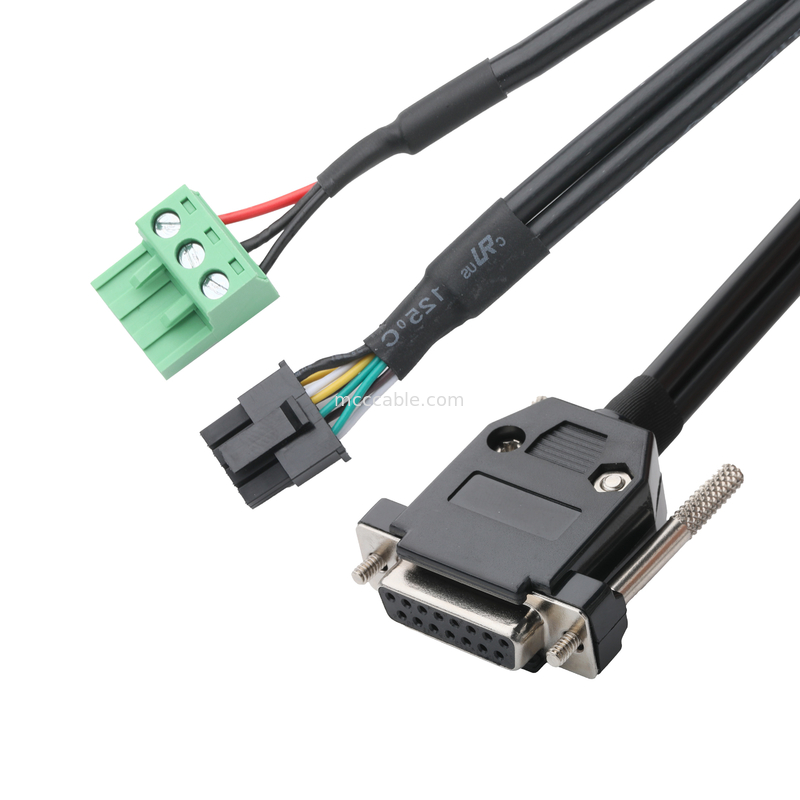 맞춤형 산업용 케이블 커넥터 DB-15P 여성으로 HSG 43025-0800 pitch 3.0mm 및 691352710003 pitch 5.8mm