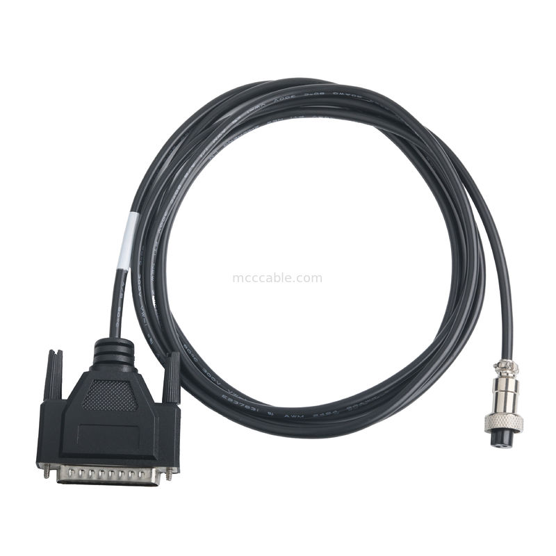 CLEAR PVC 30P D-SUB FEMALE to GX12 M12-2P 커넥터 커스텀 케이블 조립 커넥터 OEM/ODM