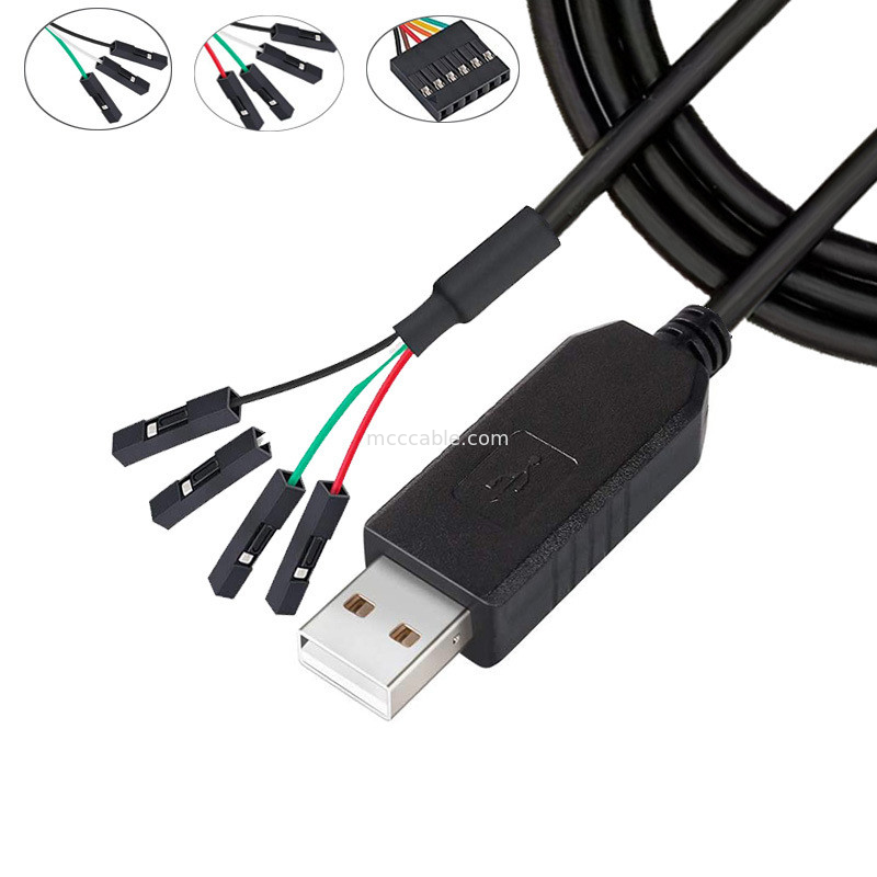 FTDI 칩 USB 6P TTL-232R-3V3 5V 레벨 모듈 시리즈 포트 케이블 Ttl3.3v5v, 사용자 정의 가능한 전원 공급 핀 번호