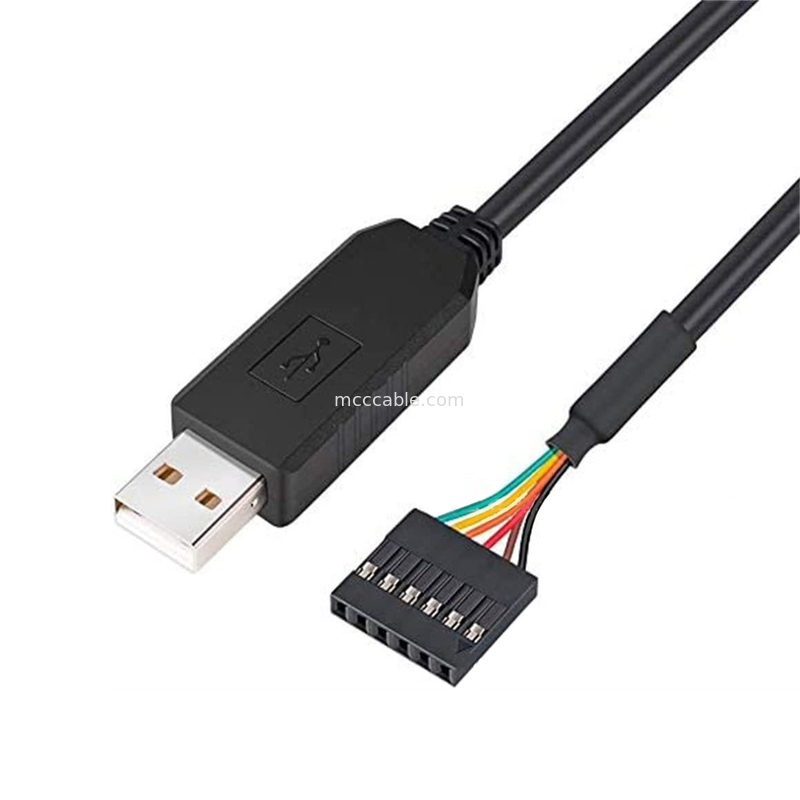 FTDI 칩 USB 6P TTL-232R-3V3 5V 레벨 모듈 시리즈 포트 케이블 Ttl3.3v5v, 사용자 정의 가능한 전원 공급 핀 번호
