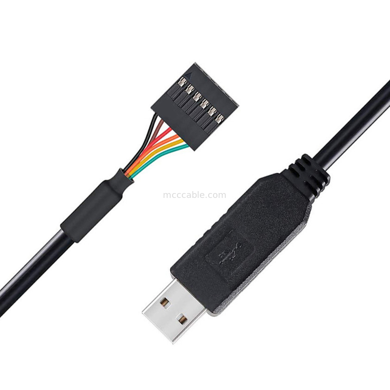 FTDI 칩 USB 6P TTL-232R-3V3 5V 레벨 모듈 시리즈 포트 케이블 Ttl3.3v5v, 사용자 정의 가능한 전원 공급 핀 번호
