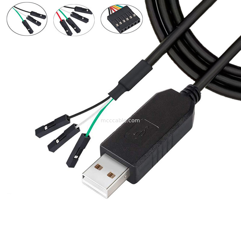 FTDI 칩 USB 6P TTL-232R-3V3 5V 레벨 모듈 시리즈 포트 케이블 Ttl3.3v5v, 사용자 정의 가능한 전원 공급 핀 번호