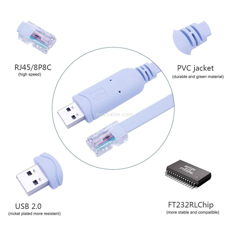 산업용 사용자 지정 해운스 커넥터 USB RJ45 8P8C 크리스탈 헤드 RS232 시리즈 포트 스위치 제어 케이블
