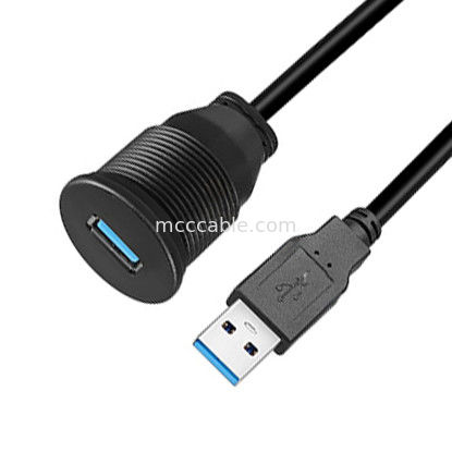사용자 지정 배열 USB3.0 밸브 자동차 대시보드 패널 케이블 둥근 머리 USB3.0 남성에서 여성 확장 케이블 방수 케이블