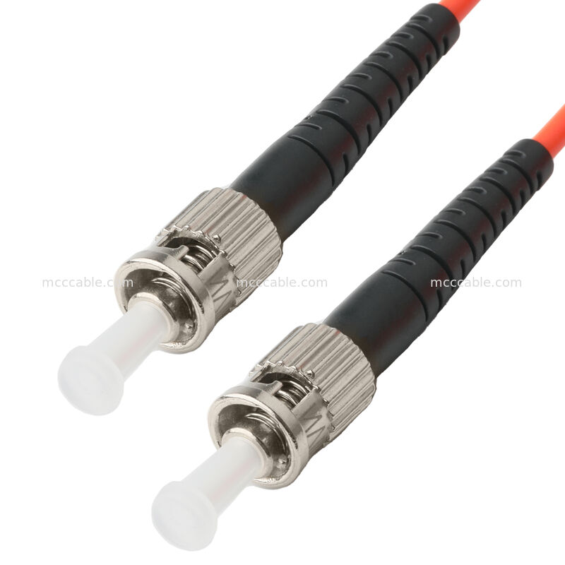 ST/PC Duplex Fiber Optic Patch Cable - MM 62.5/125 PVC Orange Jacket