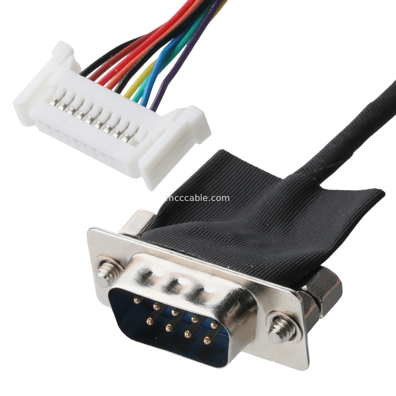 DB9 Male to 20-Pin 1.0mm Pitch Wire Harness - UL1571 28AWG Custom Assembly